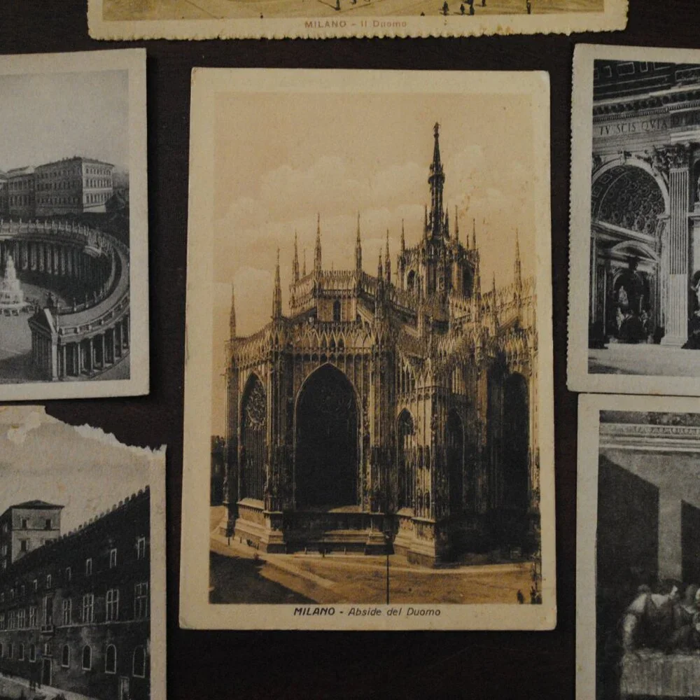 Vintage Lot of 7 1920s-30s Rome & Milano, Italy Postcards Scrapbook Crafts
